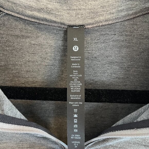 Lululemon Men's Surge Warm 1/2 Zip Heather Grey - Picture 2 of 7